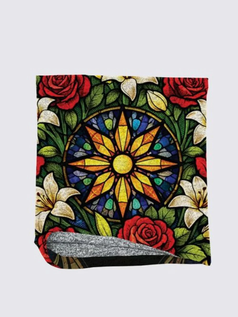 Victorian Rose Window | Stained Glass Floral Mandala Alice Tube Scarf